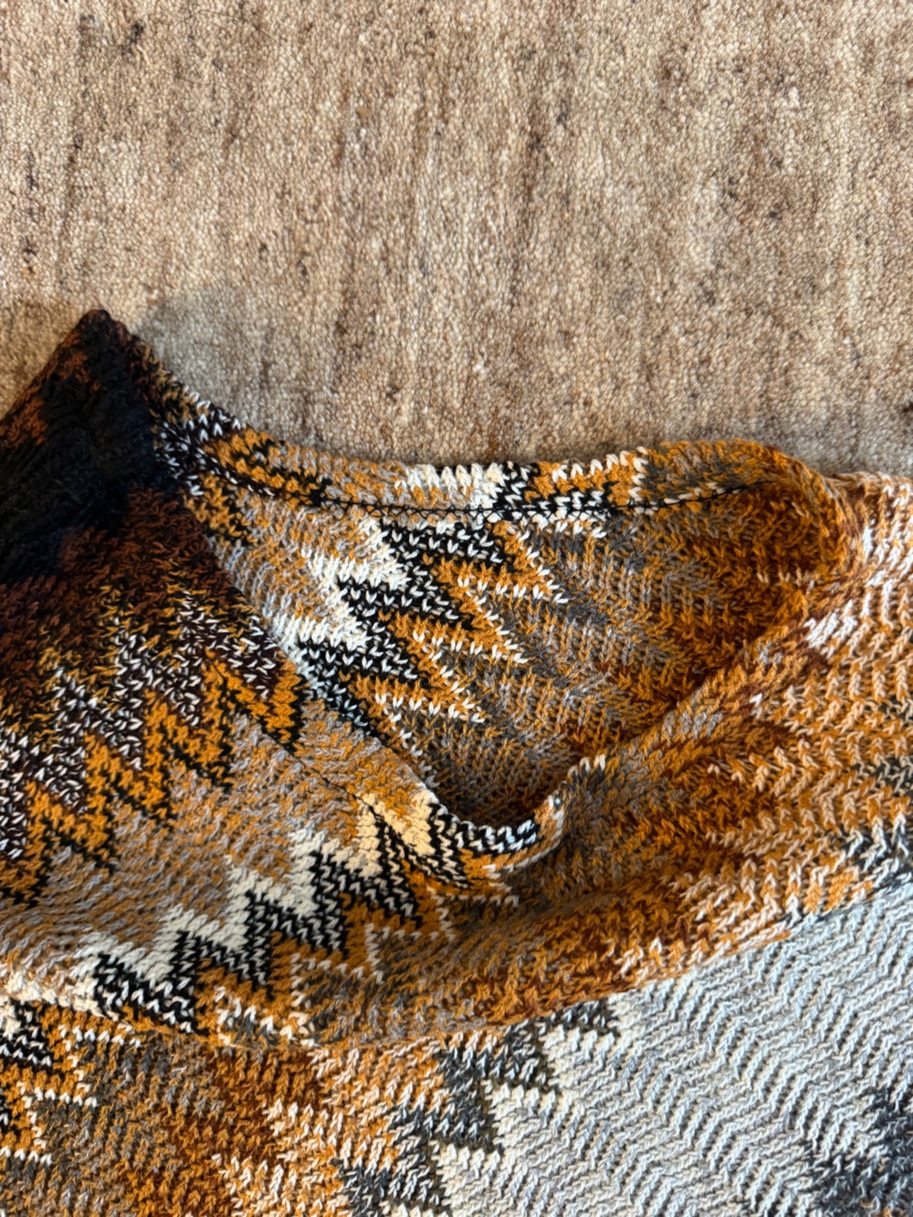 Chevron Patterned Knit Poncho - Picture 2 of 4